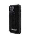 Case Karl Lagerfeld KLHCP15SHDSPLK Apple iPhone 15 Hardcase mit Rhinestone-Logo und Metallplatte schwarz/black