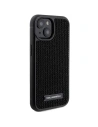 Case Karl Lagerfeld KLHCP15SHDSPLK Apple iPhone 15 Hardcase mit Rhinestone-Logo und Metallplatte schwarz/black