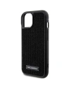 Case Karl Lagerfeld KLHCP15SHDSPLK Apple iPhone 15 Hardcase mit Rhinestone-Logo und Metallplatte schwarz/black