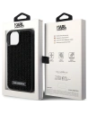 Case Karl Lagerfeld KLHCP15SHDSPLK Apple iPhone 15 Hardcase mit Rhinestone-Logo und Metallplatte schwarz/black