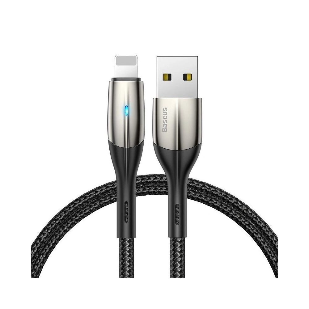 Hurtownia GSM - Kabel Lightning s LED diodou Baseus Horizontální 2m 1.5A (černý) - BSU432BLK - {ean13} - Hurt