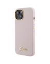 Etui Guess GUHCP15SSMBSLP Apple iPhone 15 hardcase Silicon Script Metal Logo & Frame roz/pink