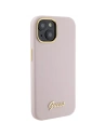 Etui Guess GUHCP15SSMBSLP Apple iPhone 15 hardcase Silicon Script Metal Logo & Frame roz/pink
