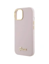Etui Guess GUHCP15SSMBSLP Apple iPhone 15 hardcase Silicon Script Metal Logo & Frame roz/pink