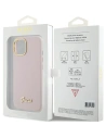 Etui Guess GUHCP15SSMBSLP Apple iPhone 15 hardcase Silicon Script Metal Logo & Frame roz/pink