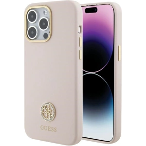 Hurtownia GSM - Etui Guess GUHCP15XM4DGPP Apple iPhone 15 Pro Max hardcase Silicone Logo Strass 4G różowy/pink - GUE2968 - {ean13} - Hurt