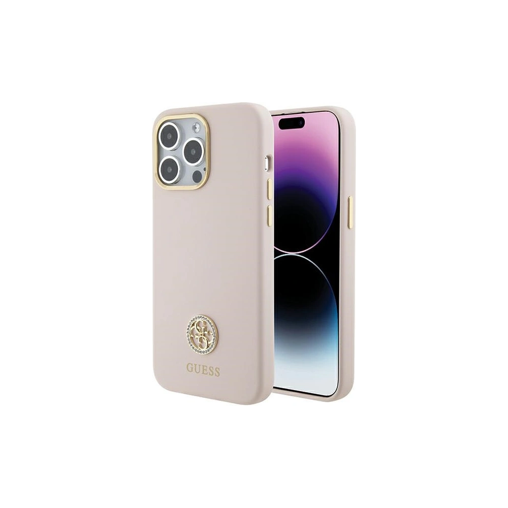 Hurtownia GSM - Etui Guess GUHCP15XM4DGPP Apple iPhone 15 Pro Max hardcase Silicone Logo Strass 4G różowy/pink - GUE2968 - {ean13} - Hurt