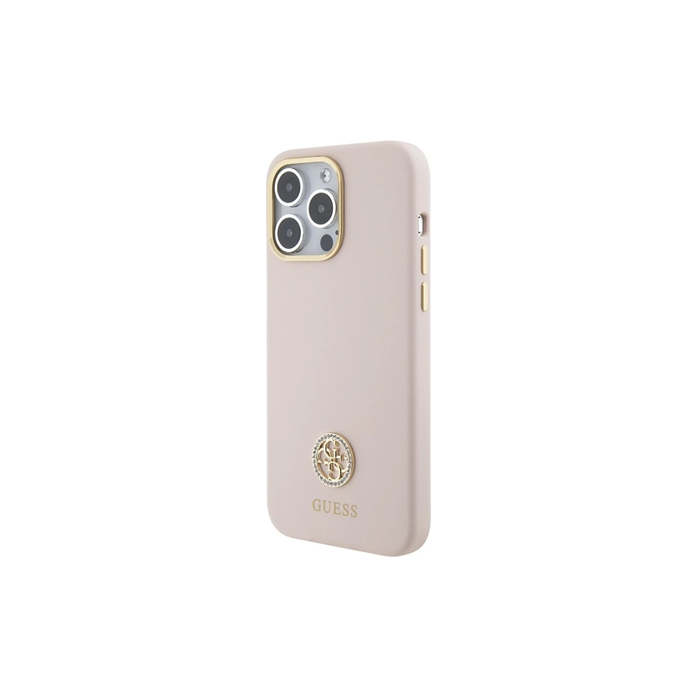 Wholesale Guess GUHCP15XM4DGPP Apple iPhone 15 Pro Max hardcase Silicone Logo Strass 4G pink - GUE2968 - {ean13} - Hurt