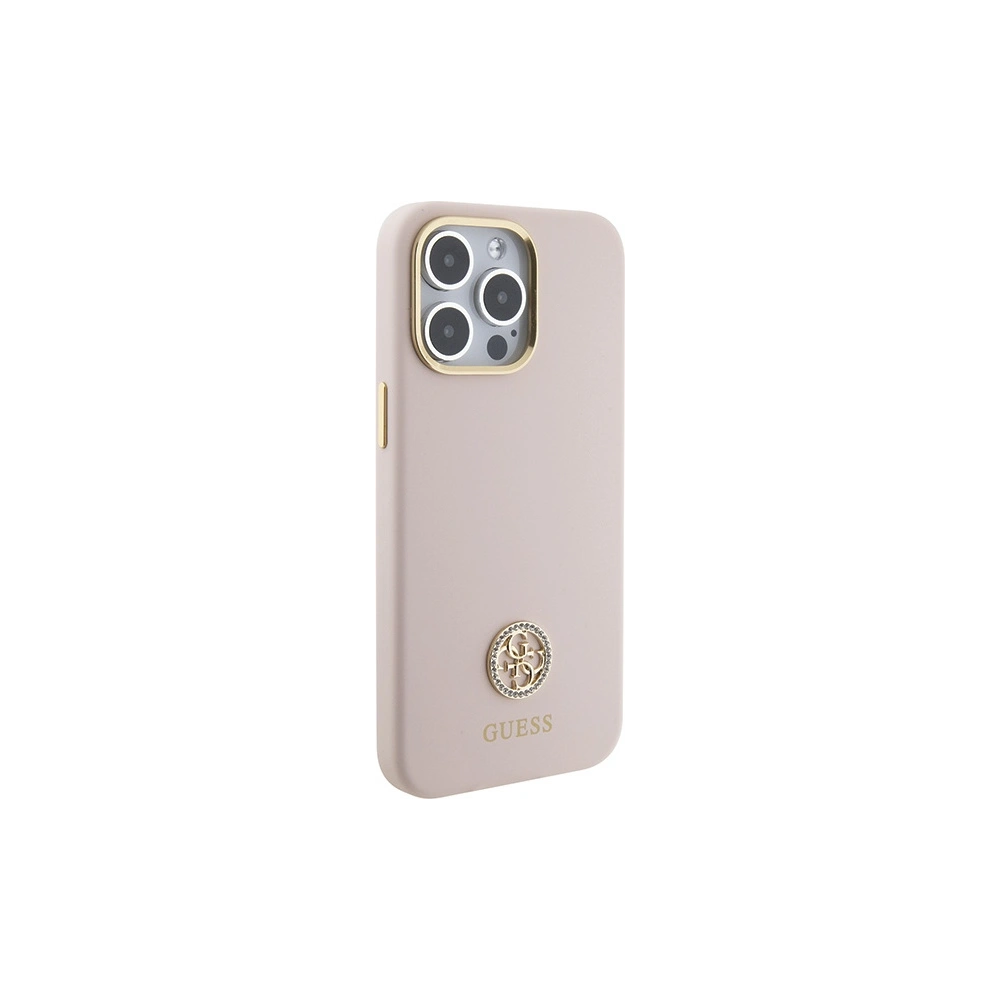 Wholesale Guess GUHCP15XM4DGPP Apple iPhone 15 Pro Max hardcase Silicone Logo Strass 4G pink - GUE2968 - {ean13} - Hurt
