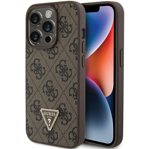 Hurtownia Guess - 3666339146412 - GUE2969 - Etui Guess GUHCP15XP4TDPW Apple iPhone 15 Pro Max hardcase Leather 4G Triangle Strass brązowy/brown - B2B homescreen