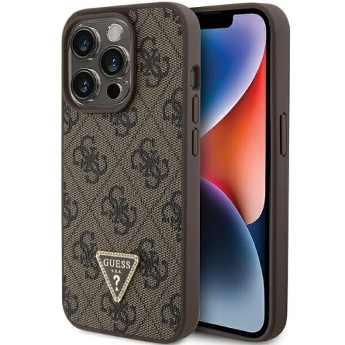 Hurtownia Guess - 3666339146412 - GUE2969 - Etui Guess GUHCP15XP4TDPW Apple iPhone 15 Pro Max hardcase Leather 4G Triangle Strass brązowy/brown - B2B homescreen