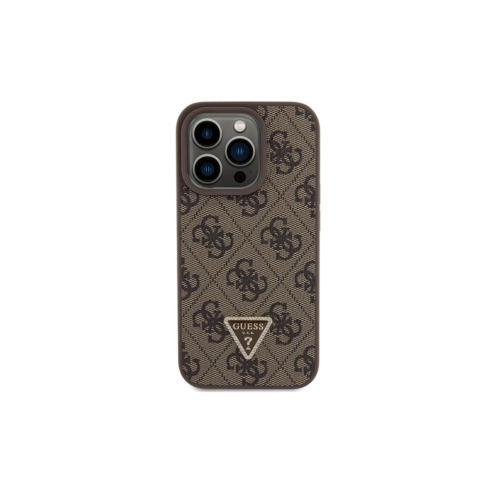 Hurtownia GSM - Etui Guess GUHCP15XP4TDPW Apple iPhone 15 Pro Max hardcase Leather 4G Triangle Strass hnědý/brown - GUE2969 - {ean13} - Hurt