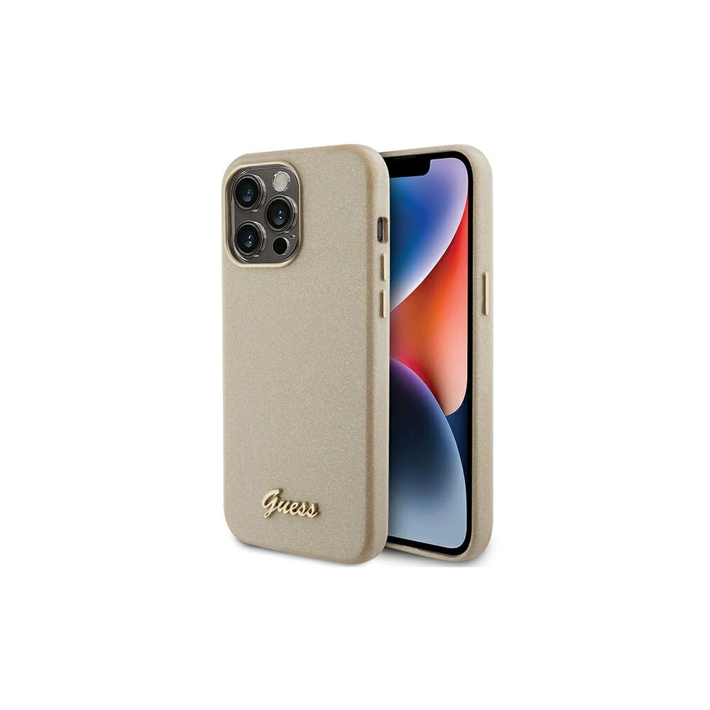 Hurtownia GSM - Etui Guess GUHCP15XPGMCSD Apple iPhone 15 Pro Max hardcase Glitter Glossy Script auriu/aurie deschis - GUE2970 - {ean13} - Hurt