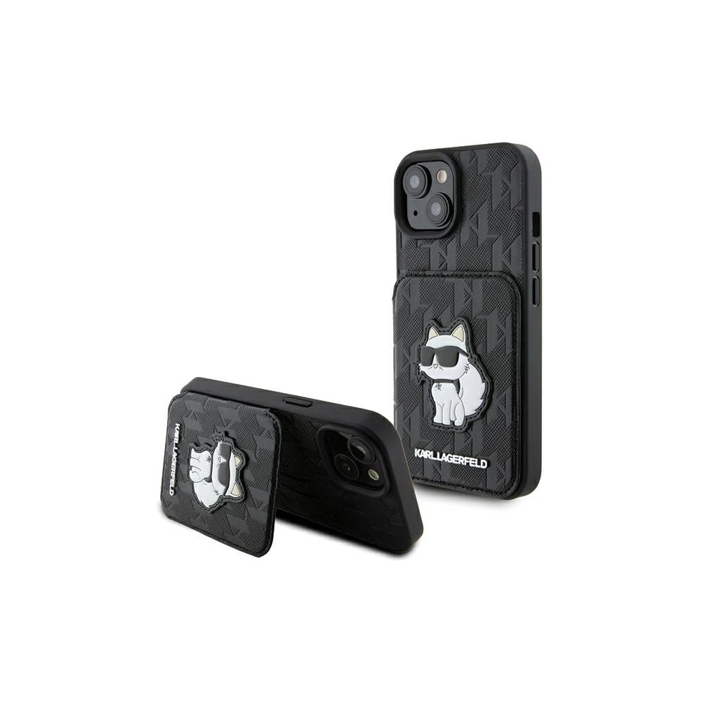Etui Karl Lagerfeld KLHCP15SSAKCNSCK Apple iPhone 15 hardcase Saffiano Monogram Choupette negru/black