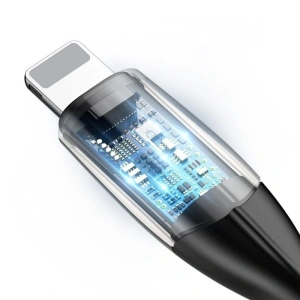 Kabel Lightning z diodą LED Baseus Horizontal 2m 1.5A (czarny)