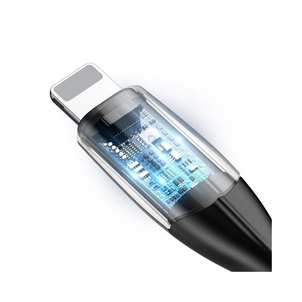 Hurtownia GSM - Kabel Lightning s LED diodou Baseus Horizontální 2m 1.5A (černý) - BSU432BLK - {ean13} - Hurt
