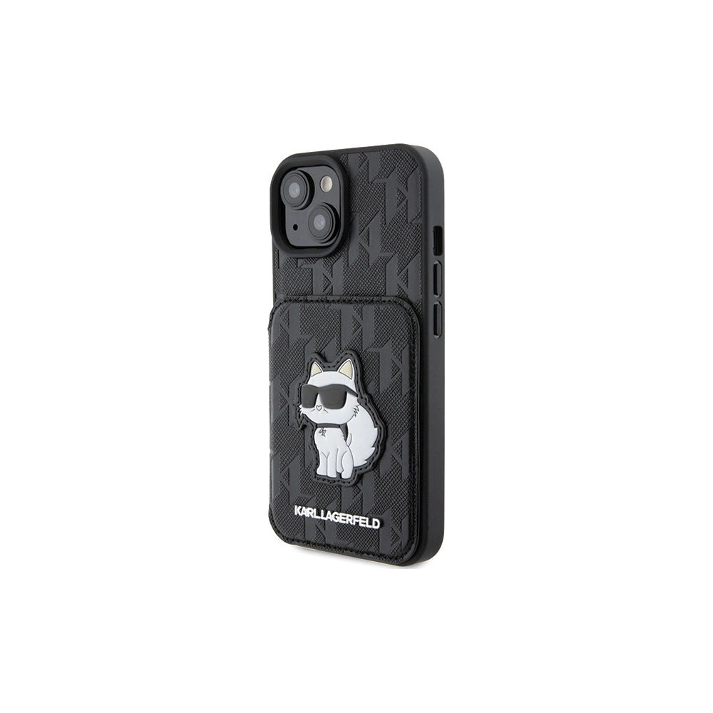Etui Karl Lagerfeld KLHCP15SSAKCNSCK Apple iPhone 15 hardcase Saffiano Monogram Choupette negru/black