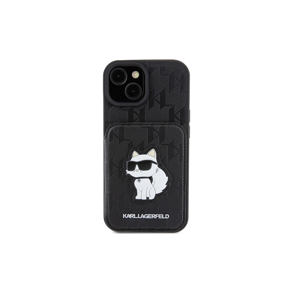 Etui Karl Lagerfeld KLHCP15SSAKCNSCK Apple iPhone 15 hardcase Saffiano Monogram Choupette černý/black