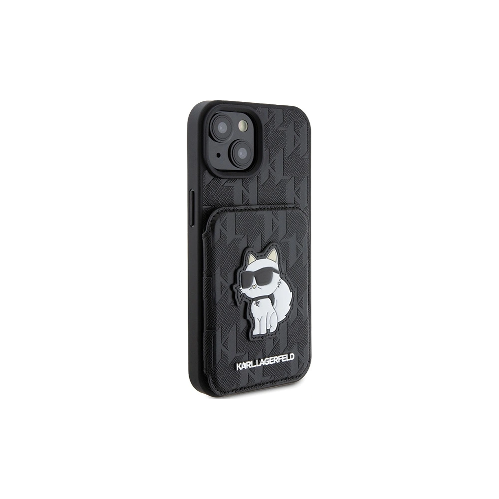 Etui Karl Lagerfeld KLHCP15SSAKCNSCK Apple iPhone 15 hardcase Saffiano Monogram Choupette negru/black