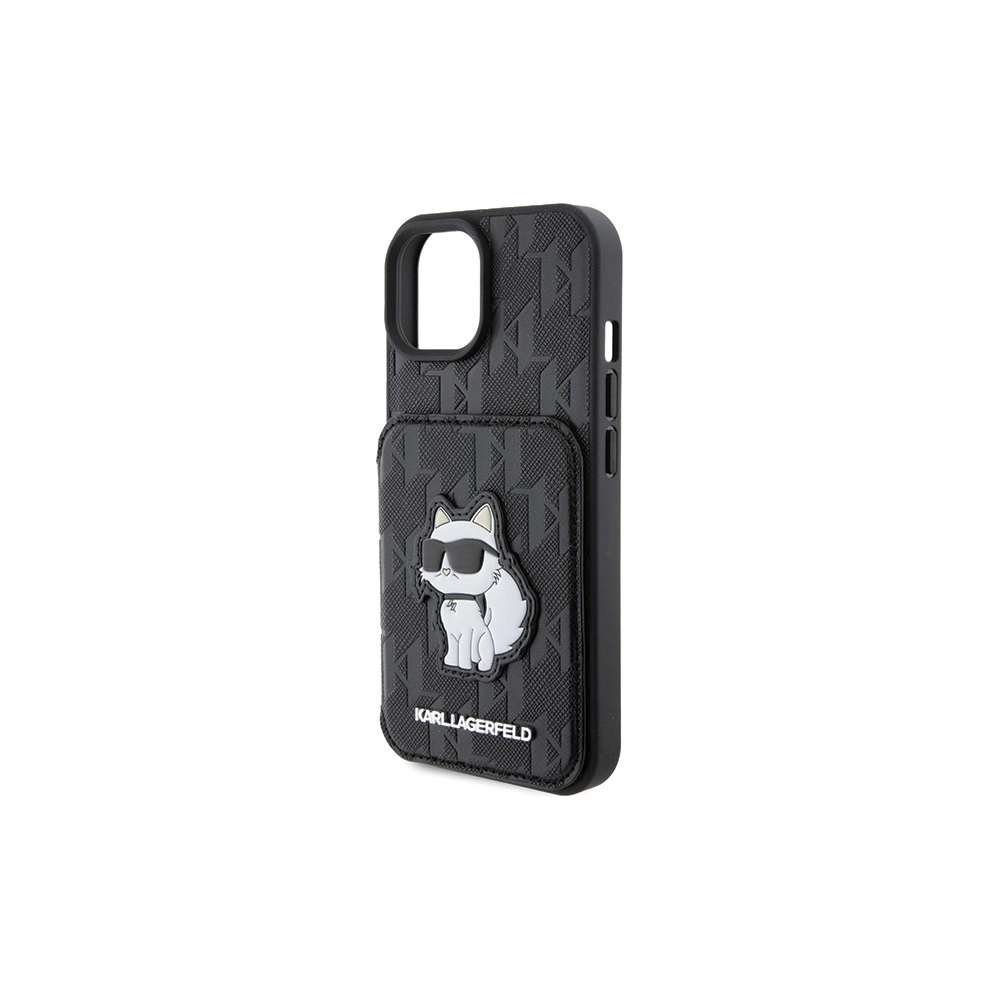 Etui Karl Lagerfeld KLHCP15SSAKCNSCK Apple iPhone 15 hardcase Saffiano Monogram Choupette černý/black
