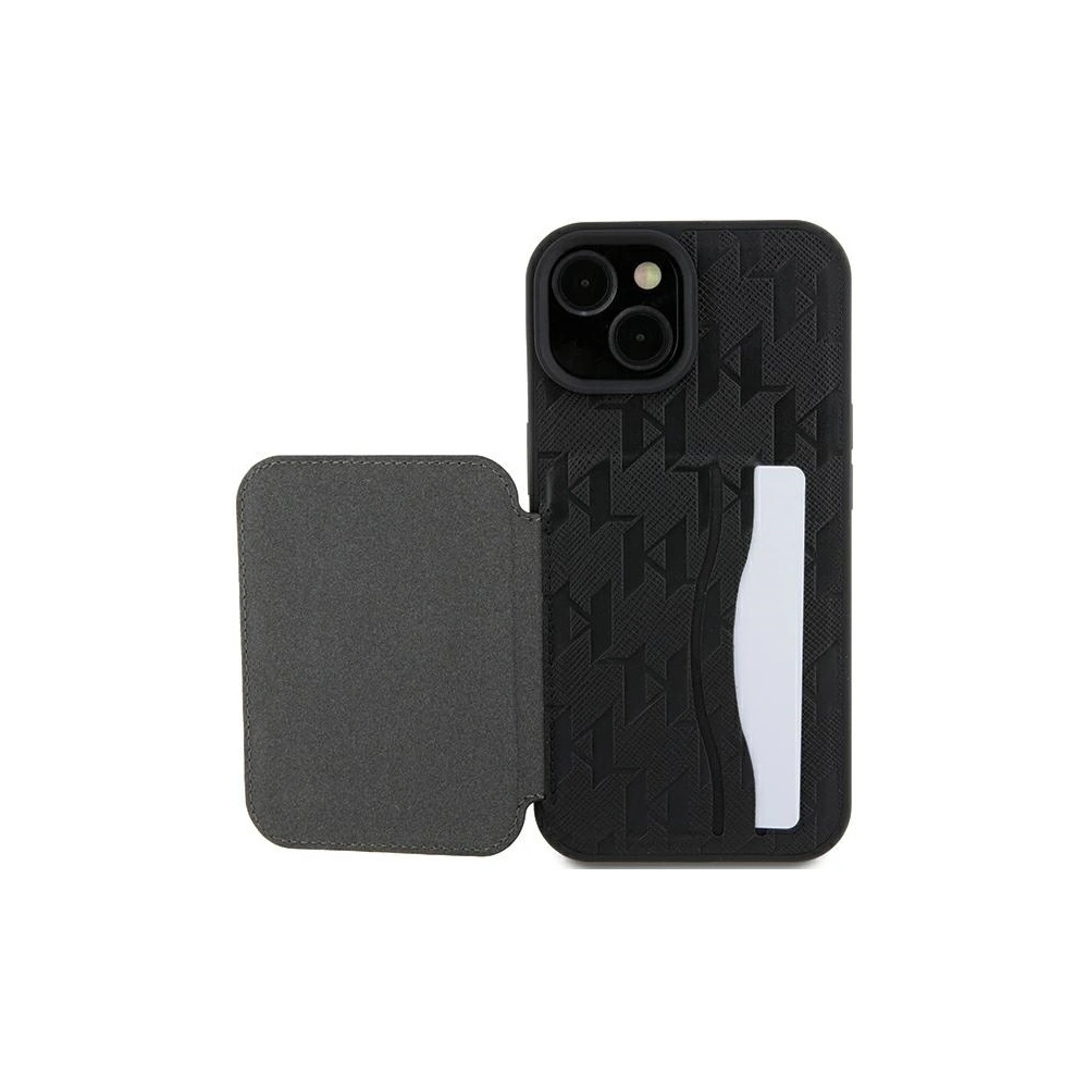 Etui Karl Lagerfeld KLHCP15SSAKCNSCK Apple iPhone 15 hardcase Saffiano Monogram Choupette negru/black