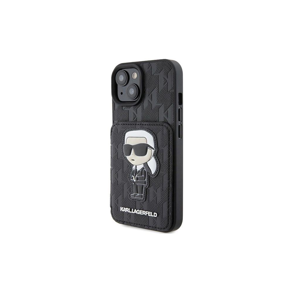 Etui Karl Lagerfeld KLHCP15SSAKKNSCK Apple iPhone 15 hardcase Saffiano Monogram Ikonik Patch černý/black