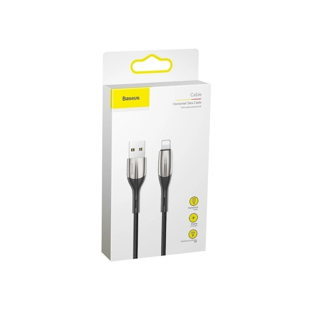 Hurtownia GSM - Kabel Lightning s LED diodou Baseus Horizontální 2m 1.5A (černý) - BSU432BLK - {ean13} - Hurt