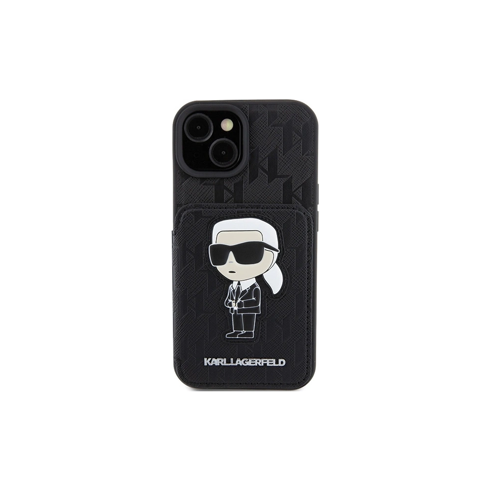 Etui Karl Lagerfeld KLHCP15SSAKKNSCK Apple iPhone 15 hardcase Saffiano Monogram Ikonik Patch černý/black