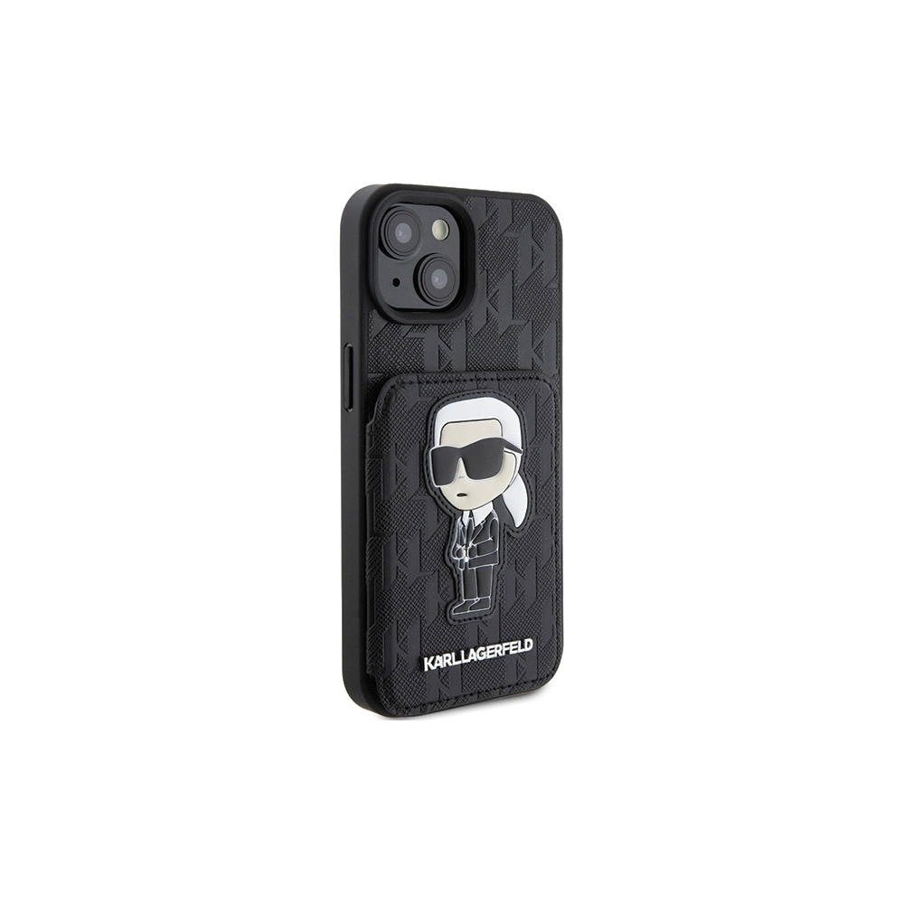 Etui Karl Lagerfeld KLHCP15SSAKKNSCK Apple iPhone 15 hardcase Saffiano Monogram Ikonik Patch černý/black