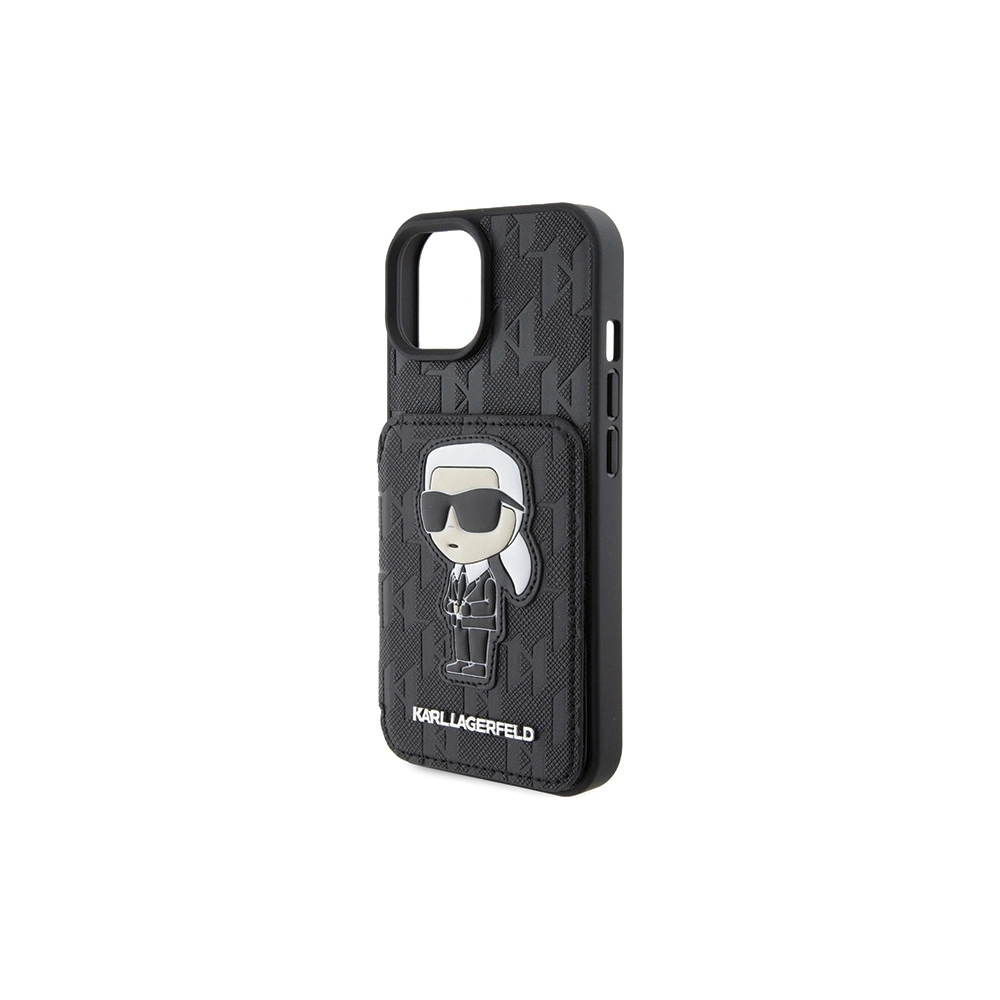 Etui Karl Lagerfeld KLHCP15SSAKKNSCK Apple iPhone 15 hardcase Saffiano Monogram Ikonik Patch černý/black