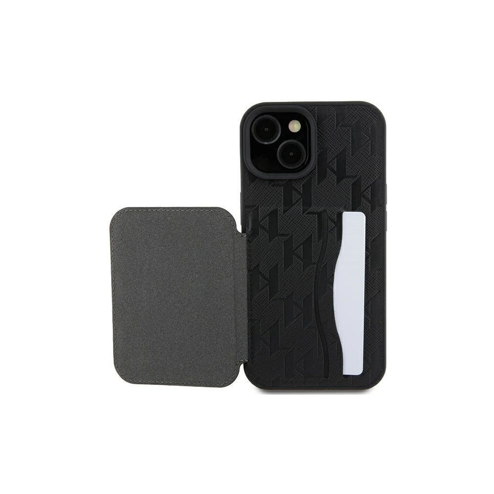 Etui Karl Lagerfeld KLHCP15SSAKKNSCK Apple iPhone 15 hardcase Saffiano Monogram Ikonik Patch černý/black