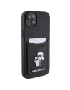 Case Karl Lagerfeld KLHCP15SSAPKCNPK Apple iPhone 15 Hardcase Saffiano Karten Slot Karl&Choupette Metall Pin schwarz/black