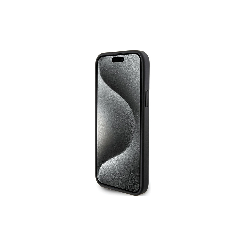 Case Karl Lagerfeld KLHCP15SSAPKCNPK Apple iPhone 15 Hardcase Saffiano Karten Slot Karl&Choupette Metall Pin schwarz/black