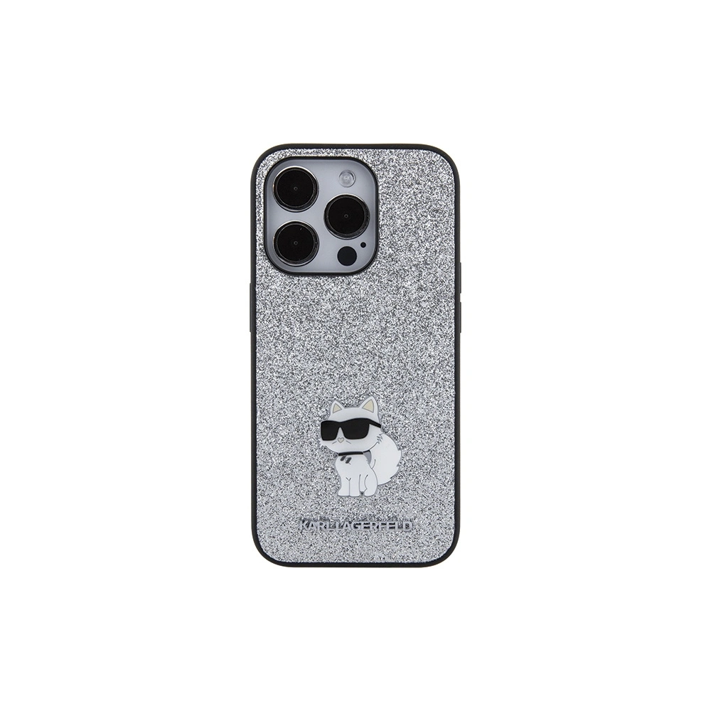 Hurtownia GSM - Etui Karl Lagerfeld KLHCP15XGCNPSG Apple iPhone 15 Pro Max hardcase Fixed Glitter Choupette Logo Metal Pin srebrny/silver - KLD1728 - {ean13} - Hurt