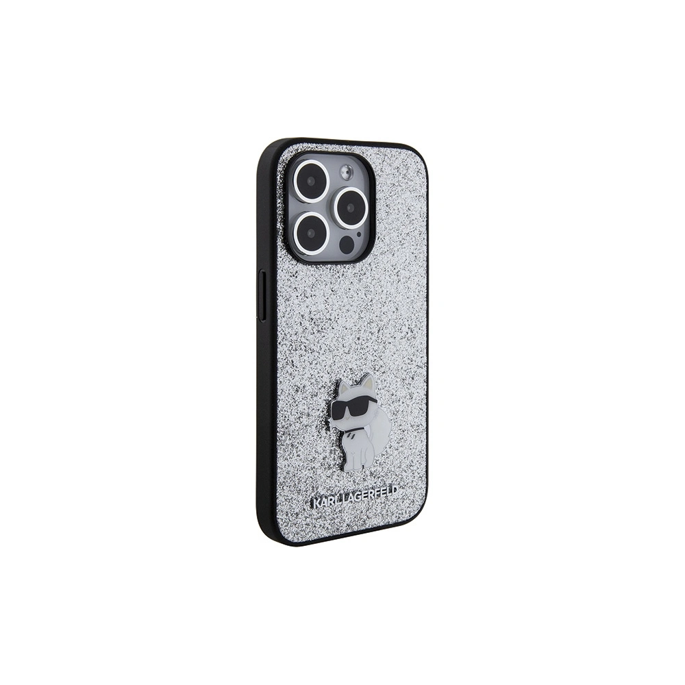 Hurtownia GSM - Etui Karl Lagerfeld KLHCP15XGCNPSG Apple iPhone 15 Pro Max hardcase Fixed Glitter Choupette Logo Metal Pin srebrny/silver - KLD1728 - {ean13} - Hurt