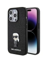 Etui Karl Lagerfeld KLHCP15XGKNPSK Apple iPhone 15 Pro Max hardcase Fixed Glitter Ikonik Logo Metal Pin černý/black
