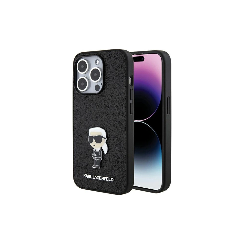Hurtownia GSM - Etui Karl Lagerfeld KLHCP15XGKNPSK Apple iPhone 15 Pro Max hardcase Fixed Glitter Ikonik Logo Metal Pin czarny/black - KLD1729 - {ean13} - Hurt