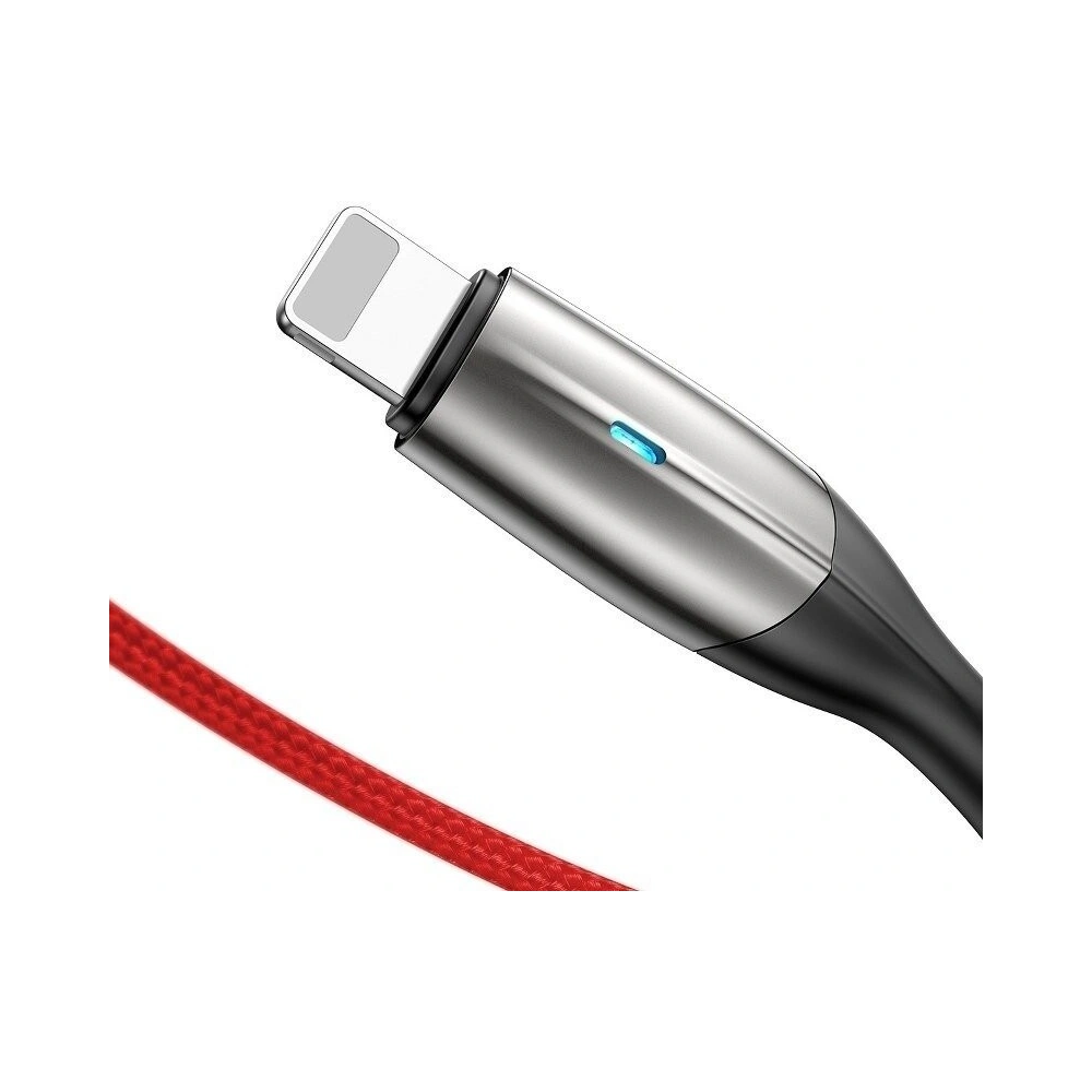 Hurtownia GSM - Kabel Lightning s LED diodou Baseus Horizontální 0.5m 2.4A (červený) - BSU433RED - {ean13} - Hurt