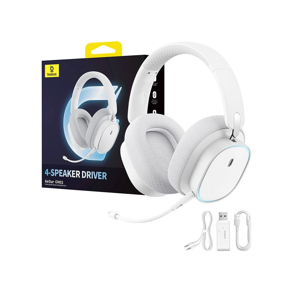 Wholesale Baseus AeQur GH02 2.4G / BT 5.3 / 3.5mm jack wireless gaming headphones (white) - BSU4603 - {ean13} - Hurt