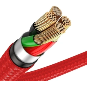 Baseus Horizontal Lightning Cable with LED Light 0,5m 2.4A Red