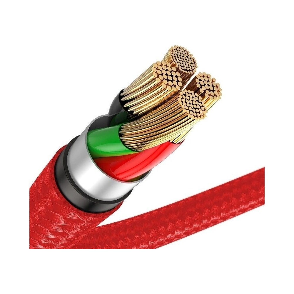 Hurtownia GSM - Kabel Lightning s LED diodou Baseus Horizontální 0.5m 2.4A (červený) - BSU433RED - {ean13} - Hurt