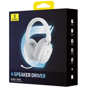 Wholesale Baseus AeQur GH02 2.4G / BT 5.3 / 3.5mm jack wireless gaming headphones (white) - BSU4603 - {ean13} - Hurt
