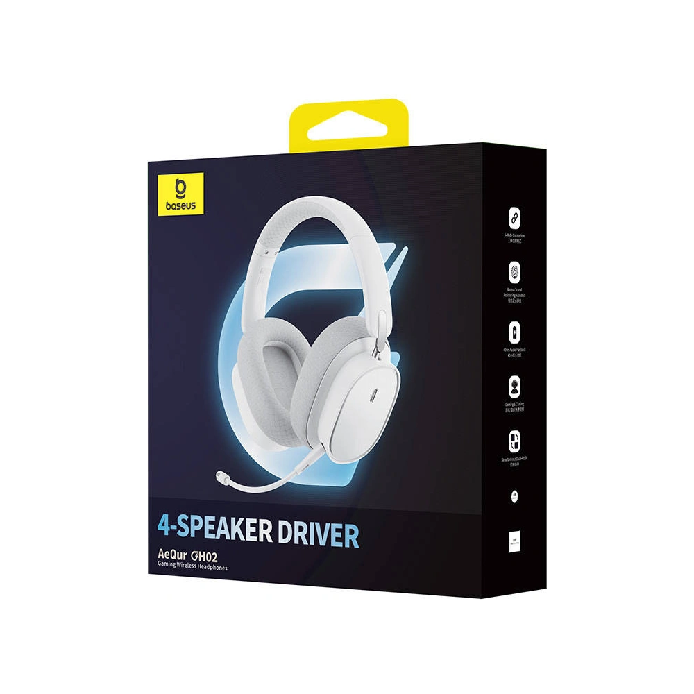 Hurtownia GSM - Căști wireless de gaming Baseus AeQur GH02 2.4G / BT 5.3 / jack 3.5mm (albe) - BSU4603 - {ean13} - Hurt
