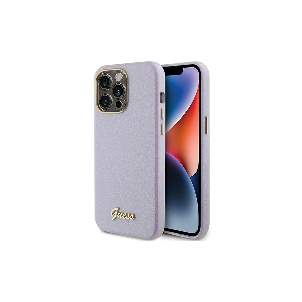 Wholesale Guess GUHCP15XPGMCSL Apple iPhone 15 Pro Max hardcase Glitter Glossy Script lilac - GUE2971 - {ean13} - Hurt