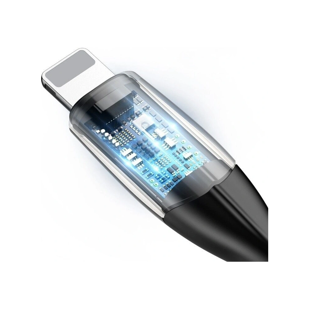 Hurtownia GSM - Kabel Lightning s LED diodou Baseus Horizontální 0.5m 2.4A (červený) - BSU433RED - {ean13} - Hurt