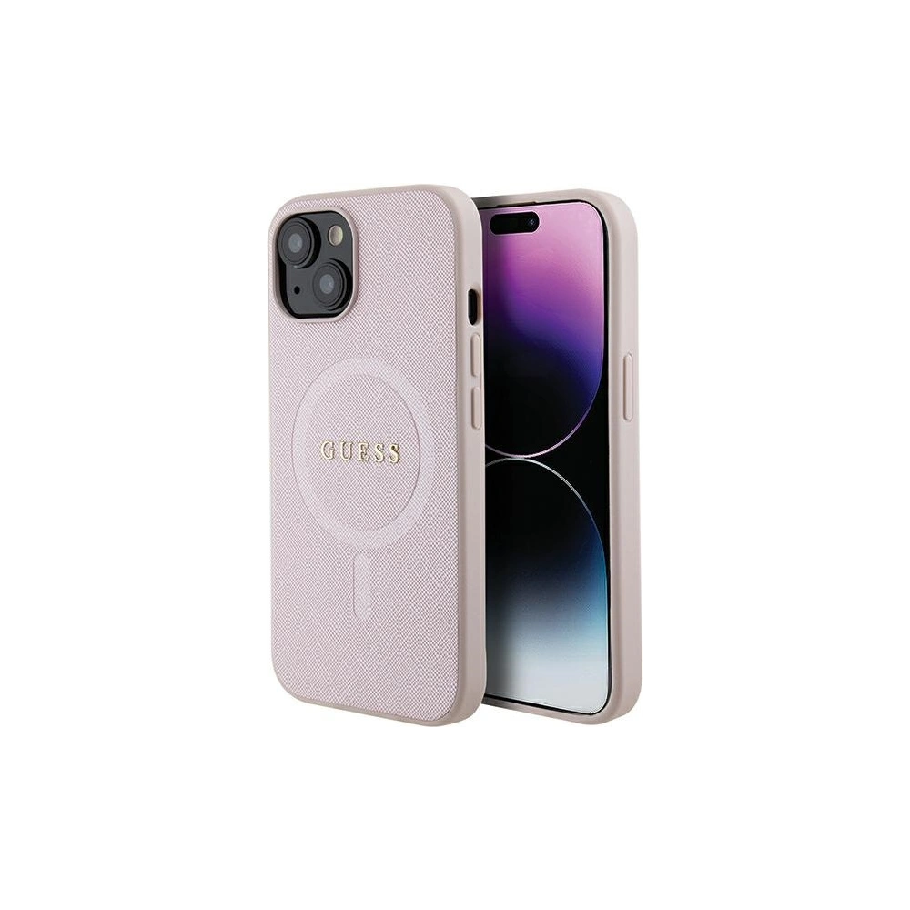 Hurtownia GSM - Etui Guess GUHMP15MPSAHMCP Apple iPhone 15 Plus / 14 Plus hardcase Saffiano MagSafe różowy/pink - GUE2972 - {ean13} - Hurt