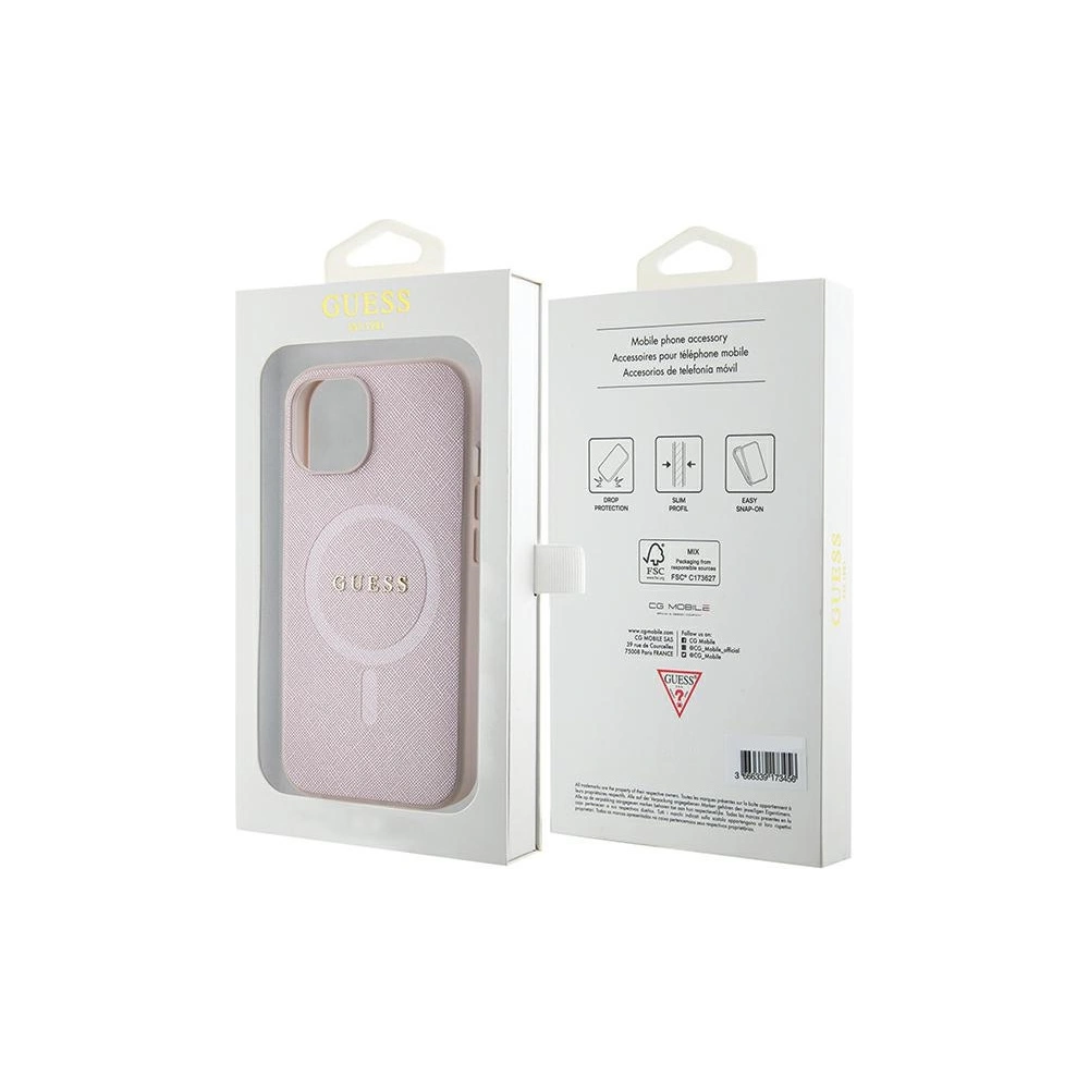 Hurtownia GSM - Etui Guess GUHMP15MPSAHMCP Apple iPhone 15 Plus / 14 Plus hardcase Saffiano MagSafe růžový/pink - GUE2972 - {ean13} - Hurt