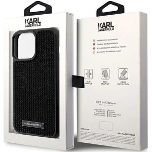 Hurtownia GSM - Case Karl Lagerfeld KLHCP15XHDSPLK Apple iPhone 15 Pro Max Hardcase Rhinestone Logo Metal Plate schwarz/black - KLD1730 - {ean13} - Hurt