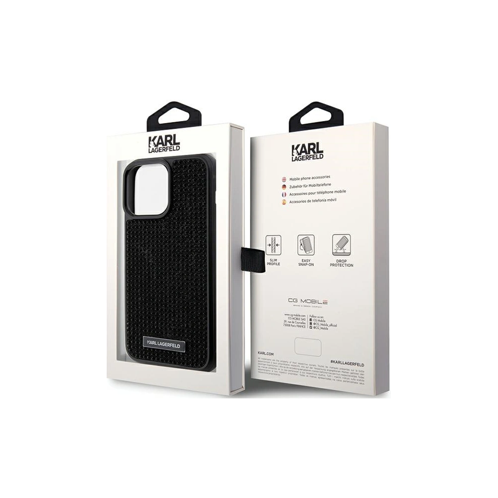 Hurtownia GSM - Etui Karl Lagerfeld KLHCP15XHDSPLK Apple iPhone 15 Pro Max hardcase Rhinestone Logo Metal Plate černý/black - KLD1730 - {ean13} - Hurt