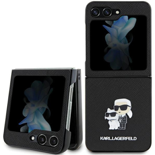 Karl Lagerfeld Distributor - 3666339174033 - KLD1733 - Karl Lagerfeld KLHCZF5SAKCNPK Samsung Galaxy Z Flip5 hardcase Saffiano Karl&Choupette Pin black - B2B homescreen